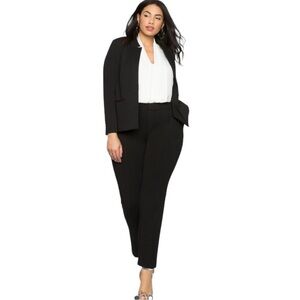 NEW Eloquii The Ultimate Stretch Suit Pintuck Pant in Black Size 24 L ( Tall)